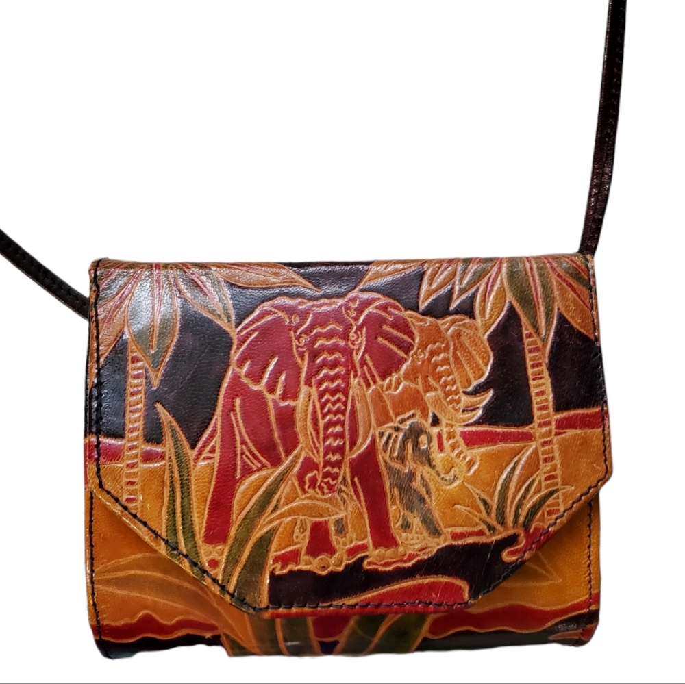 Kane-M Leather Purse With Elephants